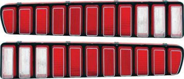 Show details for 1973-74 Dodge Charger Tail Lamp Lenses With Silver accent  Picture of 1973-74 Dodge Charger Tail Lamp Lenses With Silver accent