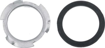 Show details for 1962-76 Mopar Zinc Fuel Sender Lock Ring With Rubber Gasket  Picture of 1962-76 Mopar Zinc Fuel Sender Lock Ring With Rubber Gasket