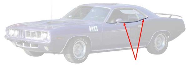 Picture of 1970-1974 Barracuda 4 Piece Stainless Steel Door And Quarter Top Edge Trim Moldings Set 