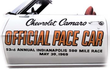 Show details for 1969 Camaro Indy 500 Pace Car Door Decal Set  Picture of 1969 Camaro Indy 500 Pace Car Door Decal Set