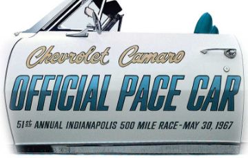 Show details for 1967 Camaro Indy 500 Pace Car Door Decal Set  Picture of 1967 Camaro Indy 500 Pace Car Door Decal Set