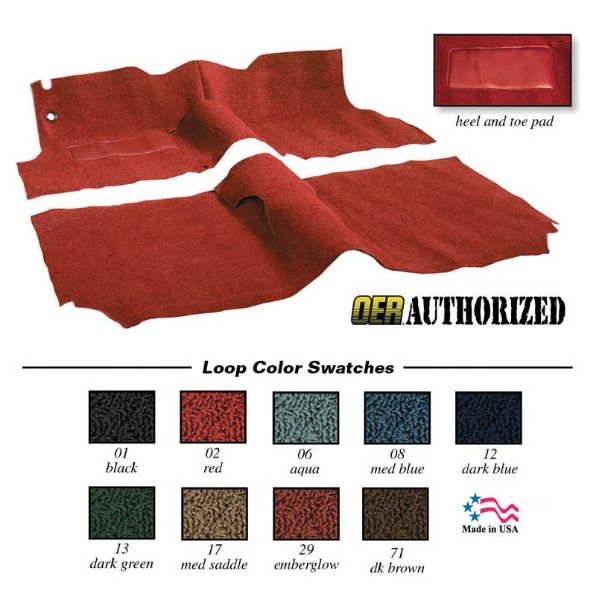 Picture of 1956 Chevrolet 4Door Station Wagon Black Molded Loop Carpet Set 