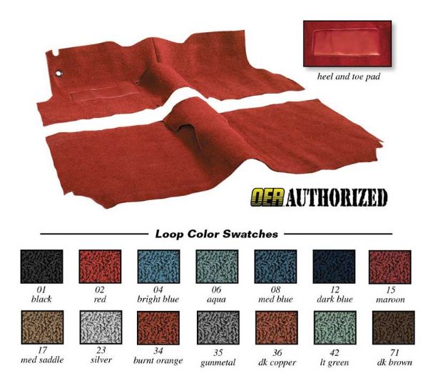 Picture of 1957 Passenger 2 Door Hardtop With Bench Black Molded Loop Carpet Set 