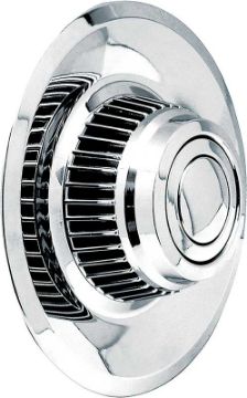 Show details for Short Chrome Rally Wheel Derby Cap  Picture of Short Chrome Rally Wheel Derby Cap