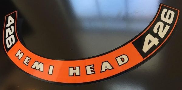 Picture of 1968 1969 1970 Dodge Charger Super Bee Coronet 426 HEMI Air Cleaner Decal