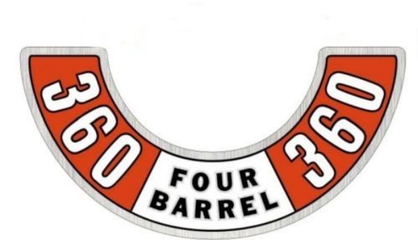 Picture of  1974 up Dodge Plymouth 360 Four Barrel Air Cleaner Decal