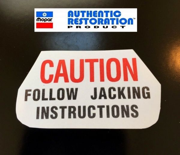 Picture of Chrysler Dodge Plymouth Bumper Jack Base CAUTION Triangular Decal
