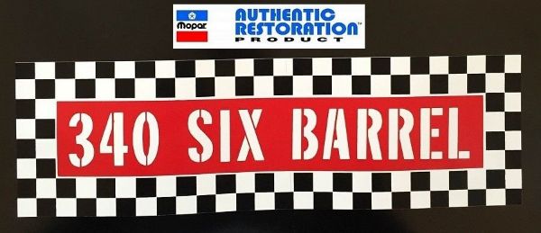 Picture of 1970 Plymouth Cuda AAR Air Cleaner Decal - 340 SIX BARREL