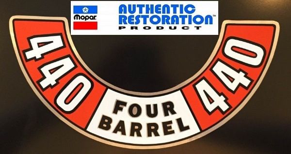 Picture of 1972 1973 1974 Dodge Plymouth 440 4 Barrel Air Cleaner Decal