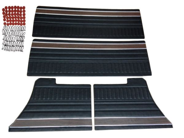 Picture of W6506-C Mopar 1972 Duster 340 Demon Front and Rear Woodgrain Door Panel Set