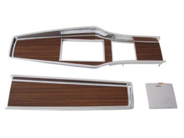 Picture of Mopar 1969-71 A-Body Diecast Woodgrain 4-Speed Console Plate Kit