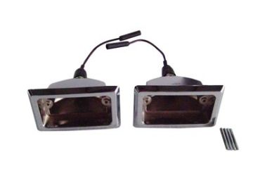 Show details for 1966-67 Dodge Charger and Coronet Back-Up Light Bezels Picture of 1966-67 Dodge Charger and Coronet Back-Up Light Bezels