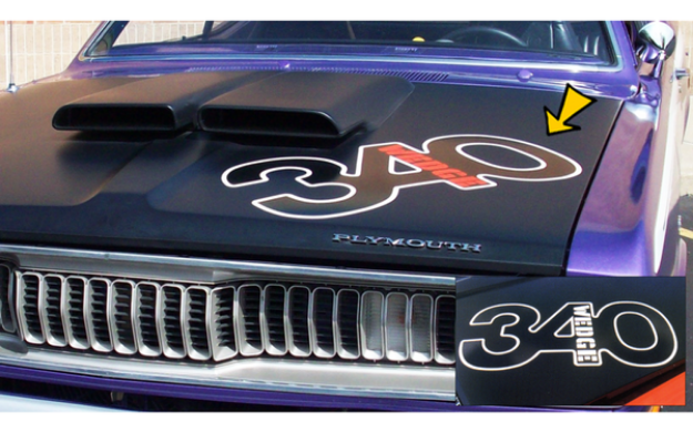 Picture of 1971 Plymouth Duster 340 Wedge Hood Decal
