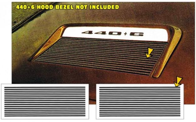 Picture of 1971 Plymouth GTX or Road Runner Hood Depression Pinstripe Decal Kit