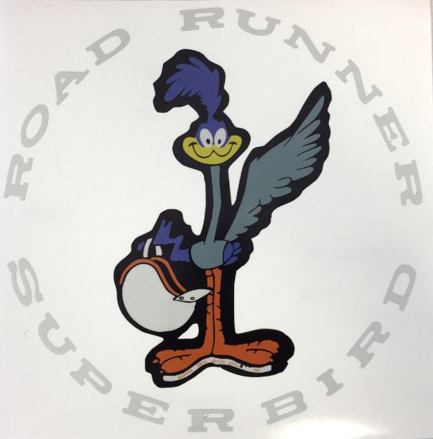 Picture of 1970 Plymouth Superbird Wing Bird Decals - White Letters - 9 1/2" Round