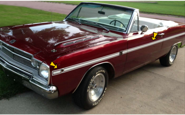 Picture of 1968 Dodge Dart Mid Body Side Stripes Kit