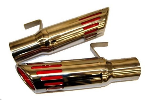 Picture of 1971-1972 B-Body Charger Road Runner Slotted Exhaust Tips 2.25" inlet