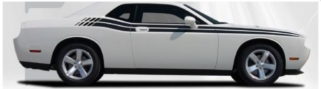 Picture of 2009 2010 2011 2012 2013 2014 Dodge Challenger Duel Hash Side Stripes Kit