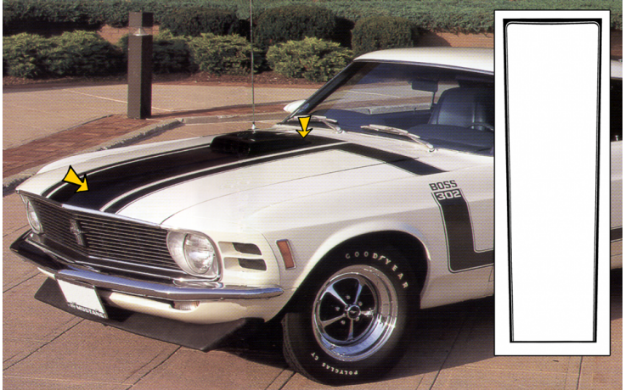Picture of 1970 Boss 302 Mustang Center Hood Paint Stencil