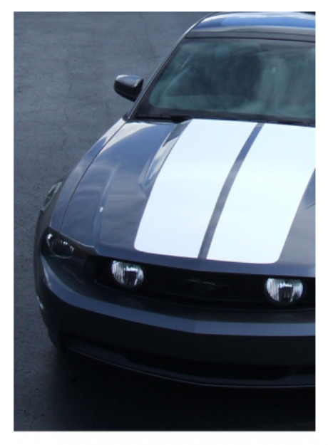 Picture of 2010-12 Mustang Lemans Racing Stripes - Rounded Corners - Convertible - Low Wing - No Scoop