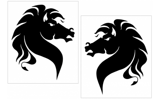 Picture of Mustang Horse Head Decal Set - 10" Tall