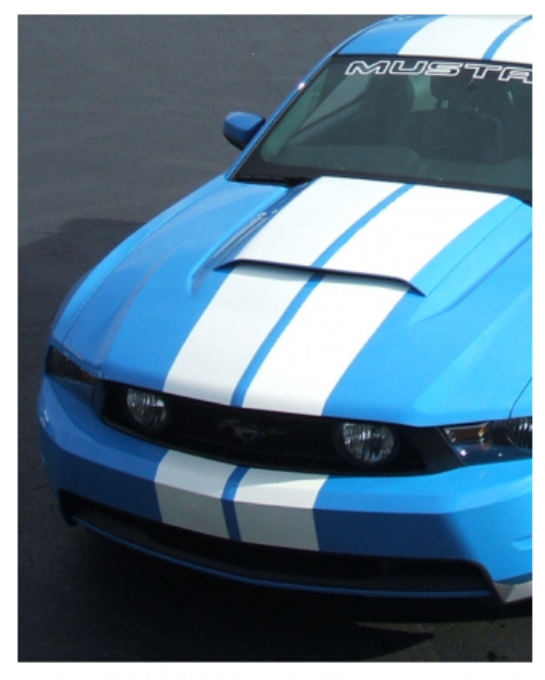 Picture of 2010-12 Mustang Lemans - Tapered Racing Stripes - Convertible - High Wing - Hood Scoop