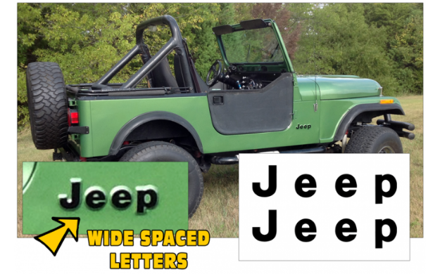 Picture of 1975-89 Jeep Fender Letter Set - Wide Spaced Style