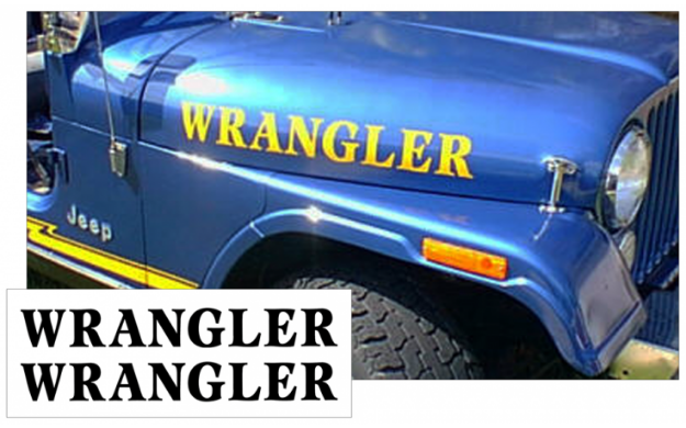 Picture of Jeep Hood Decal Lettering Kit - WRANGLER Name