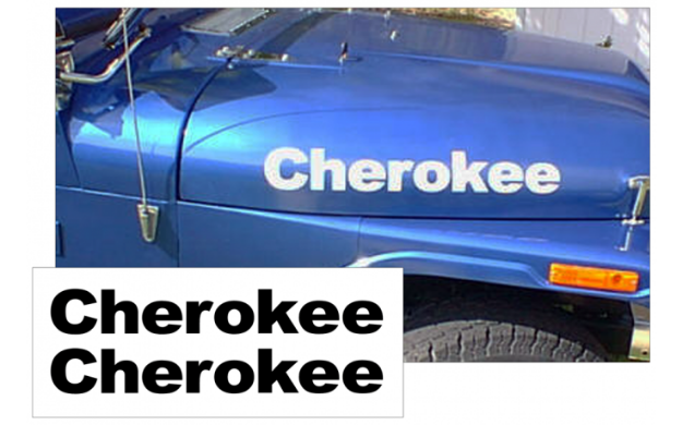 Picture of Jeep Hood Decal Lettering Kit - CHEROKEE Name