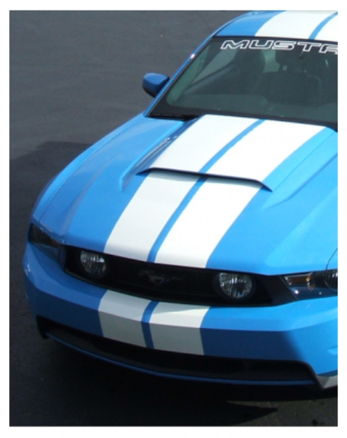 Picture of 2010-12 Mustang Lemans - Tapered Racing Stripes - Hardtop - High Wing - Hood Scoop