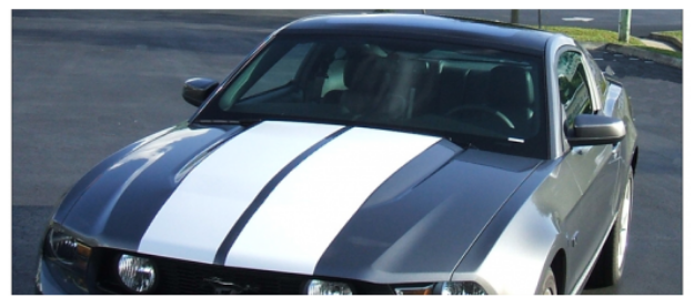 Picture of 2010-12 Mustang Lemans Racing Stripes - Tapered - Convertible - High Wing - No Scoop