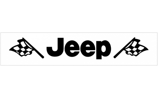 Picture of Jeep with Flags Windshield Decal - 3" x 19"