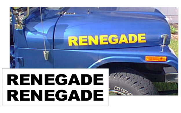 Picture of Jeep Hood Decal Lettering Kit - RENEGADE Name