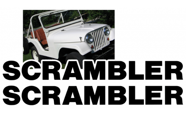 Picture of Jeep Hood Decal Lettering Kit - SCRAMBLER Name