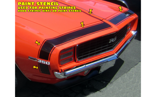 Picture of 1969 Camaro Front Accent Paint Stencil Stripe kit