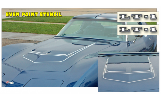 Picture of 1970-72 Corvette LT-1 Hood Paint Stencil - EVEN STENCIL
