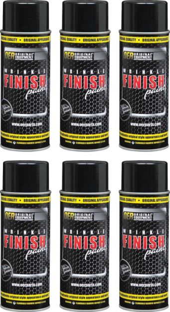 Picture of Black Wrinkle Finish Paint Case of 6 - 16 Oz Aerosol Cans 