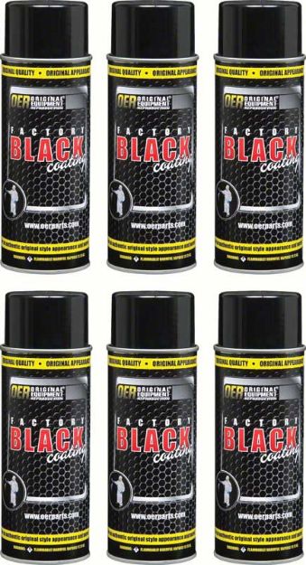 Picture of "Factory Black" Ultra Flat BlackPaint, Case of 6 - 16 Oz Aerosol Can 