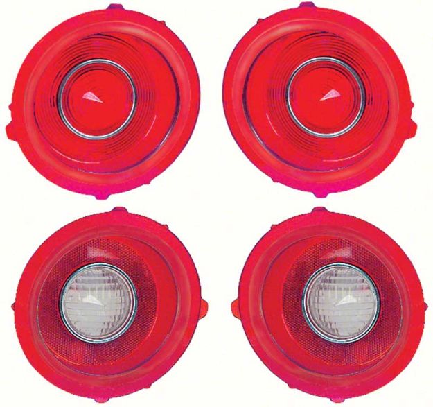 Picture of 1971-73 Camaro Standard Tail Lamp/Back Up Lens Kit without Chrome Trim Ring (2nd Design) 
