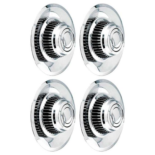 Picture of 4 Piece Short Chrome Rally Wheel Derby Cap 