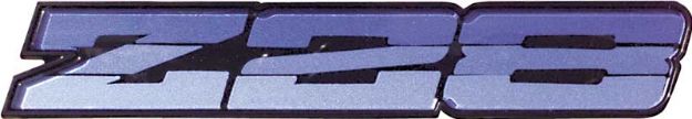 Picture of 1986-87 Camaro "Z28" Dark Blue Metallic Rocker Emblem 