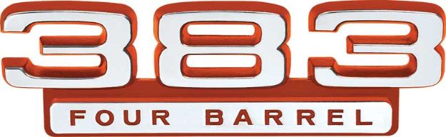 Picture of 1966-71 Mopar 383 Four Barrel Fender Emblem with Red Accent 