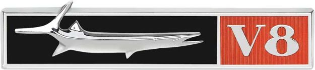 Picture of 1968 Barracuda V8 Right Hand (passenger side)Fender Emblem With Fish 