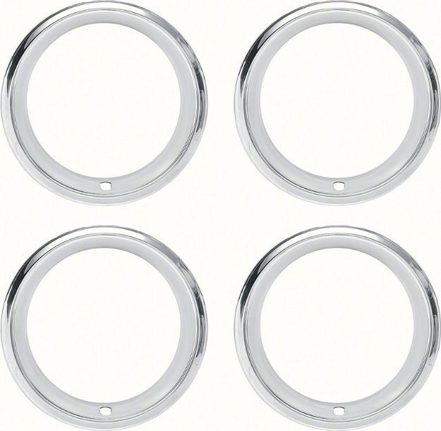 Picture of 14" X 7"Trim Ring Set With OEM Or Reproduction Rally Wheels Set Of 4 