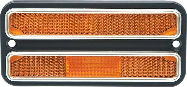 Picture of 1968-72 Front Side Marker Lamp With Chrome Amber 