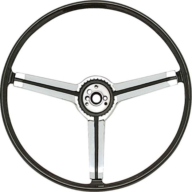 Picture of 1967 Z87 Deluxe Steering Wheel with Spokes and Polished Chrome Spider Insert 