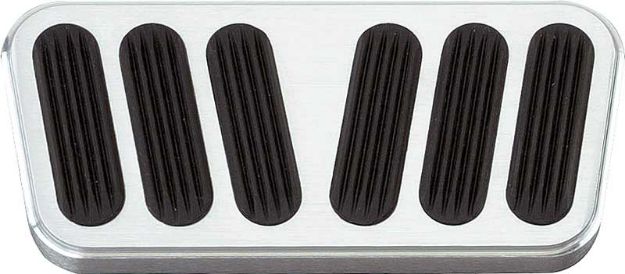 Picture of 1967-69 F-Body Lokar Billet Brake Pedal Pad w/Auto Trans - Flat Style - Brushed w/Rubber Inserts 