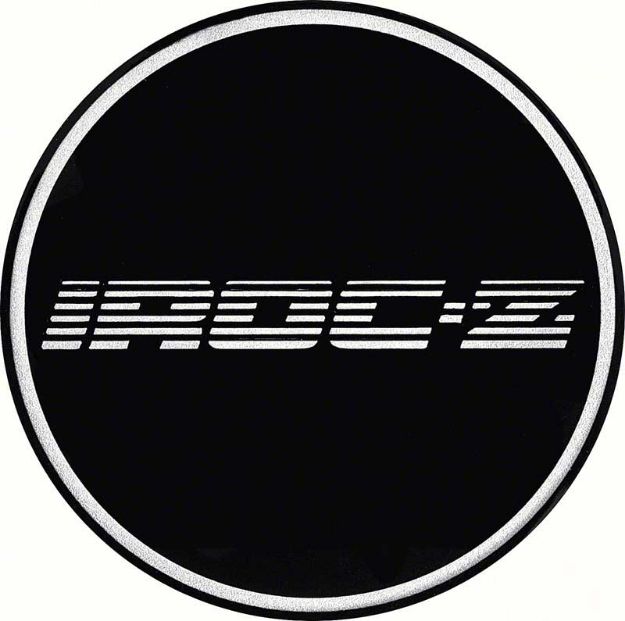 Picture of R15 Wheel Center Cap Emblem Iroc-Z 2-15/16" Chrome Logo/Black Background 