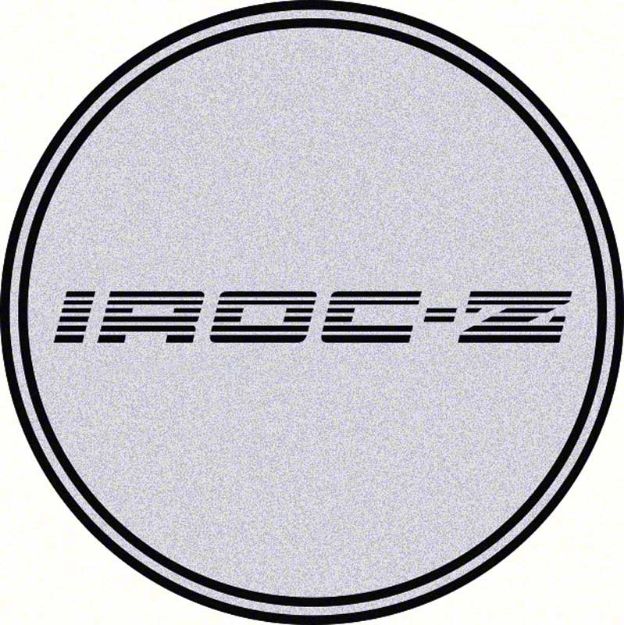 Picture of R15 Wheel Center Cap Emblem Iroc-Z 2-15/16" Black Logo/Silver Background 