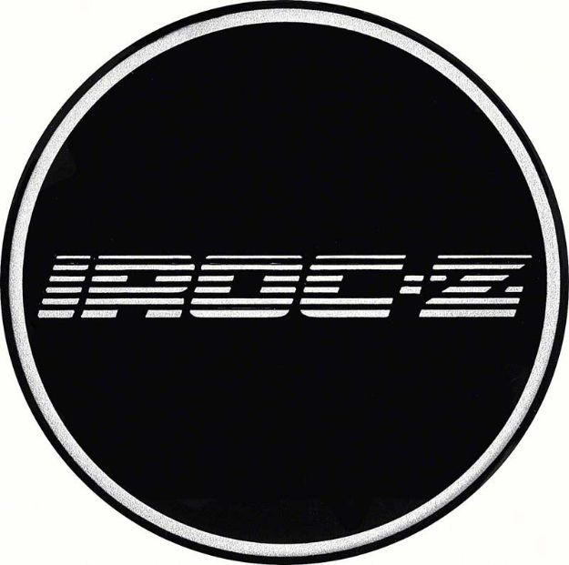 Picture of GTA Wheel Center Cap Emblem Iroc-Z 2-1/8" Chrome Logo/Black Background 